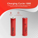 NCR18650GA battery cycle life capacity at 10A discharge