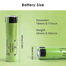 NCR18650GA 18650 battery dimensions diagram