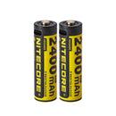 NITECORE NH2400 AA rechargeable Li-ion battery with 2400mAh capacity, 1.5V constant output, and a built-in USB-C port. No external charger required.