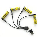 NITECORE NH2400 AA rechargeable Li-ion battery with 2400mAh capacity, 1.5V constant output, and a built-in USB-C port. No external charger required.