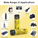NITECORE NL1836HP 18650 battery applied in high-lumen tactical flashlights and outdoor searchlights, providing stable 8A output without voltage sag.