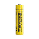NITECORE NL1840 18650 battery with 4000mAh capacity, 14.4Wh energy, IPX6 waterproof rating, and built-in protection board for outdoor flashlights.