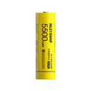 NITECORE NL2155HP 21700 rechargeable Li-ion battery with 5500mAh capacity, 20A high-drain discharge, IPX6 waterproof rating, and built-in protection board.