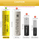 NITECORE NL2155HP 21700 battery featuring a standard button top positive terminal with stainless steel nickel-plated protective plates for secure contact.