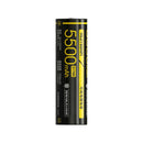 NITECORE NL2155HPi 21700 rechargeable Li-ion battery with 5500mAh capacity, 20A high-drain discharge, and built-in protection board for heavy-duty flashlights.