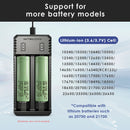 NITECORE UI2 battery compatibility – supports 20700, 21700, 18650, 16340, and more Li-ion cells.