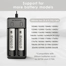NITECORE UI2 compatible battery types – supports Li-ion 18650, 21700, 20700, 16340, 14500, and more.