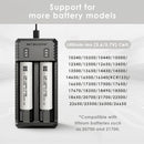 NITECORE UI2 compatible battery types – supports Li-ion 18650, 21700, 20700, 16340, 14500, and more.