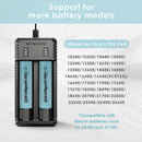 NITECORE UI2 compatible battery types – supports Li-ion 18650, 21700, 20700, 16340, 14500, and more.