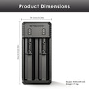 NITECORE UI2 compact dimensions – 130mm x 50mm x 30mm lightweight dual-slot design.