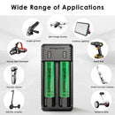 NITECORE UI2 charger and EVE 25P flat top batteries powering a vape, flashlight, and power tool.
