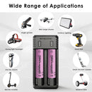 NITECORE UI2 charger and EVE 30P flat top batteries powering field recording equipment, tactical flashlights, and mobile radios.