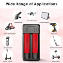 NITECORE UI2 charger and LG HE2 flat top batteries powering a vape and flashlight.