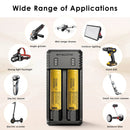 NITECORE UI2 charger and LG HE4 flat top batteries powering a vape and flashlight.