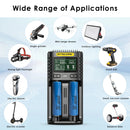 NITECORE UMS2 charger and Samsung 20S Flat Top batteries powering custom drone packs and high-performance EDC lights.