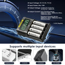 NITECORE UMS4 charging current – up to 3A (single slot) with QC 3.0, USB-C input for fast charging.