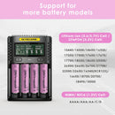 NITECORE UMS4 compatible battery types – supports Li-ion, IMR, LiFePO4, NiMH, NiCd – 18650, 21700, 26650, AA, AAA.