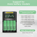 NITECORE UMS4 compatible battery types – supports Li-ion, IMR, LiFePO4, NiMH, NiCd – 18650, 21700, 26650, AA, AAA.