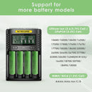 NITECORE UMS4 compatible battery types – supports Li-ion, IMR, LiFePO4, NiMH, NiCd – 18650, 21700, 26650, AA, AAA.