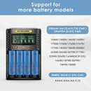 NITECORE UMS4 and UI1 compatible battery types – both support Li-ion, IMR, NiMH, NiCd – 18650, 21700, AA, AAA.