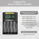 NITECORE UMS4 and UI1 compatible battery types – both support Li-ion, IMR, NiMH, NiCd – 18650, 21700, AA, AAA.