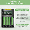 NITECORE UMS4 and UI1 compatible battery types – both support Li-ion, IMR, NiMH, NiCd – 18650, 21700, AA, AAA.