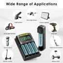 NITECORE UMS4 and UI1 chargers with EVE 20P flat top batteries powering high-drain devices at home and on the go.