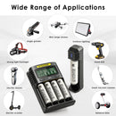 NITECORE UMS4 and UI1 chargers with Molicel P28A flat top batteries powering vapes, flashlights, and drones.