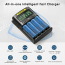 NITECORE UMS4 and UI1 safety protections – reverse polarity, overcharge, short-circuit, and UMS4 adds 0V activation.