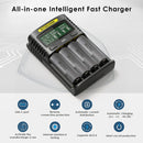 NITECORE UMS4 and UI1 safety protections – reverse polarity, overcharge, short-circuit, and UMS4 adds 0V activation.