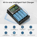 NITECORE UMS4 and UI1 safety protections – reverse polarity, overcharge, short-circuit, and UMS4 adds 0V activation.