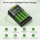 NITECORE UMS4 and UI1 safety protections – reverse polarity, overcharge, short-circuit, and UMS4 adds 0V activation.