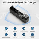 NITECORE UMS4 and UI1 safety protections – reverse polarity, overcharge, short-circuit, and UMS4 adds 0V activation.