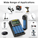 NITECORE UMS4 and UI1 chargers with Samsung 50E flat top batteries powering RV living, overland expedition gear, and off-grid communication bases.