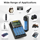NITECORE UMS4 and UI1 chargers with Samsung 50G flat top batteries powering high-capacity devices and long-run gear.
