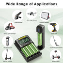 NITECORE UMS4 and UI1 chargers with Sony VTC5 flat top batteries powering vapes, flashlights, and EDC gear.