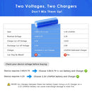 Doublepow 18650 2600mAh battery terminal guide showing Flat Top (65mm) and Button Top (67mm) options. Button Top adds ~2mm length for spring-loaded devices.
