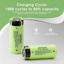 Panasonic 26650A 5000mAh industrial battery cycle test and 5200mAh+ real capacity verification.