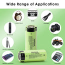 Panasonic 26650A industrial battery powering industrial LED lighting systems and professional power tools.