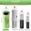 Panasonic 26650A battery terminal variations: Flat Top, Large Button Top, and Small Button Top.