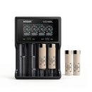 Panasonic NCR18650-BD 3200mAh 10A flat top 4-pack with XTAR VC4SL 4-slot LCD charger – high-capacity power bundle for EDC flashlights, outdoor gear, and off-grid backup.