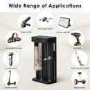 Panasonic NCR18650-BD batteries and XTAR MC2 charger – charging for flashlights, radios, and camping gear.