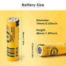 Panasonic 14mm x 48mm 14500 battery size