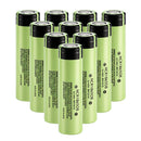 Genuine Panasonic NCR18650B 3400mAh 3.7V Li-ion battery 10-pack with Button Top terminal (67mm). 5A discharge, 500+ cycle life for flashlights and power banks.