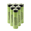 Panasonic NCR18650B rechargeable battery 3.7V 3400mAh 5A high capacity button top, 6 pieces, for LED flashlights, headlights, and cameras.