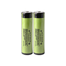 Panasonic NCR18650B rechargeable battery 3.7V 3400mAh 5A high capacity button top with protection circuit, 2 pieces, for LED flashlights, headlights, and cameras.
