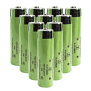 Genuine Panasonic NCR18650GA 3500mAh 3.7V 10A high-capacity Li-ion battery 10-pack with Flat Top terminal (65mm). A+ grade, true capacity for flashlights, power banks, and DIY battery packs.