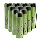 Genuine Panasonic NCR18650GA 3500mAh 3.7V 10A high-capacity Li-ion battery 10-pack with pre-soldered Red and Black wire leads for plug-and-play replacement. A+ grade, true capacity.