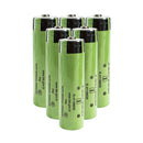 Panasonic NCR18650GA rechargeable battery 3450mAh 3.6V 10A high capacity button top, 6 pieces, for flashlights, e-bikes, and DIY battery packs.