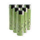 Panasonic NCR18650GA rechargeable battery 3450mAh 3.6V 10A high capacity nickel tab, 6 pieces, for flashlights, e-bikes, and DIY battery pack assembly.